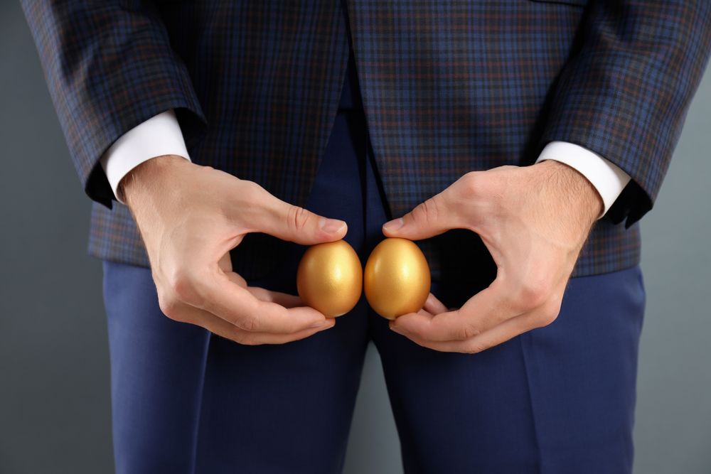 Concept of wealth and retirement - golden eggs