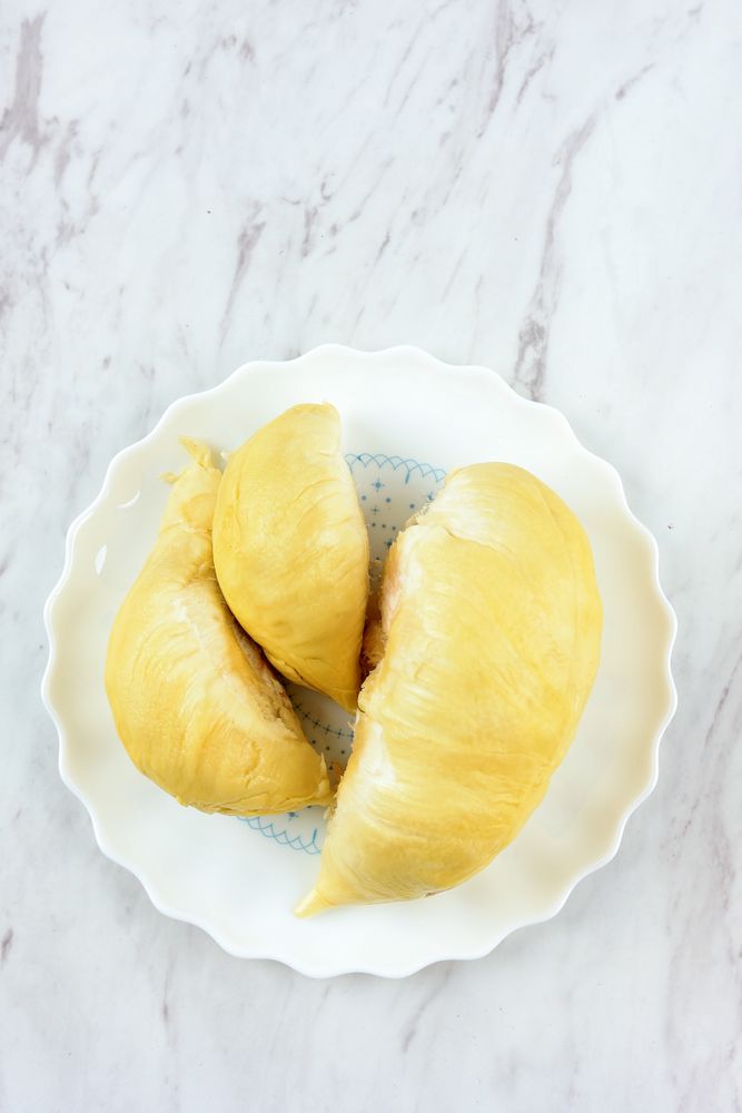 Durian fruit on plate