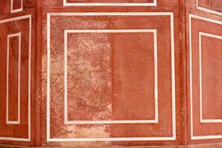 Squares on facade of mosque in Lahore