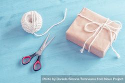 Present wrapped in brown paper tied with natural colored string 5X69Mb