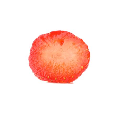 Tasty red strawberry isolated on blank background. Summer berry