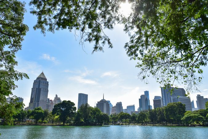 Lumphini park in the city of Bangkok, Thailand