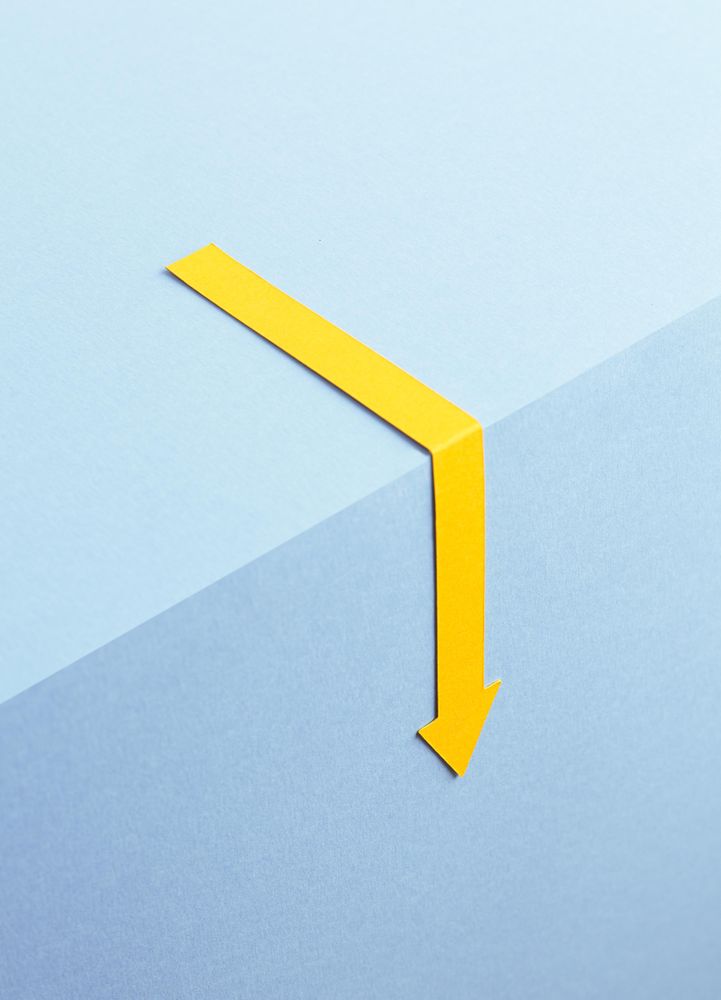 Yellow arrow pointing down