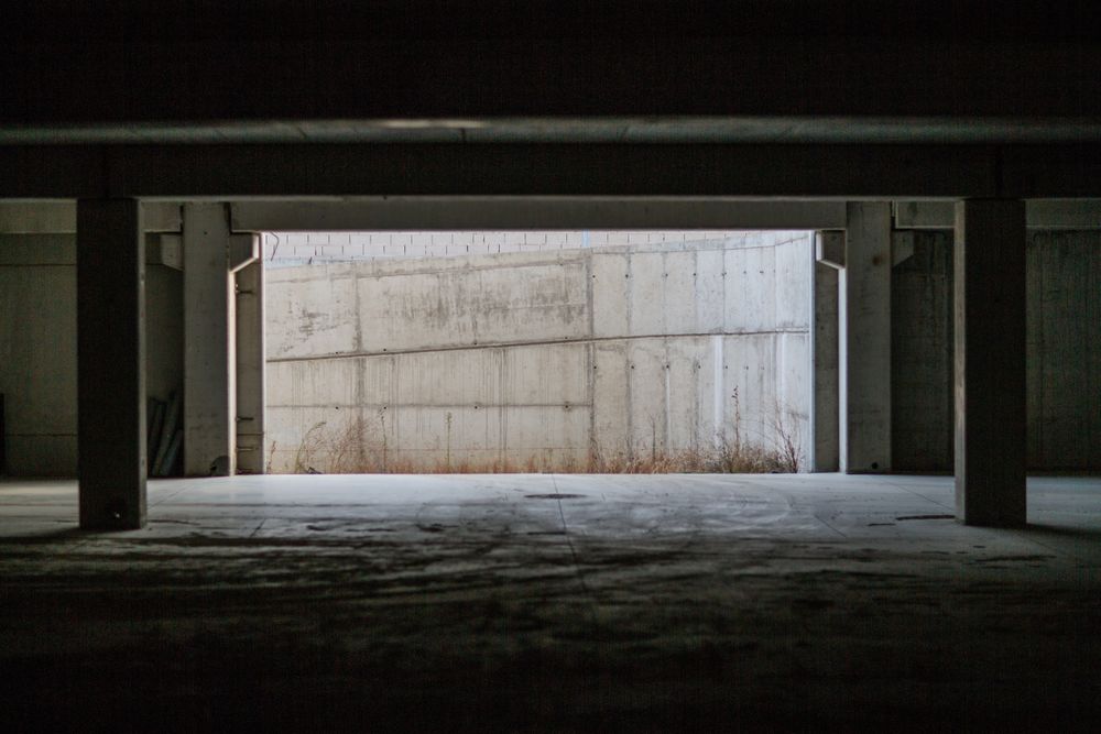 Abandoned concrete building
