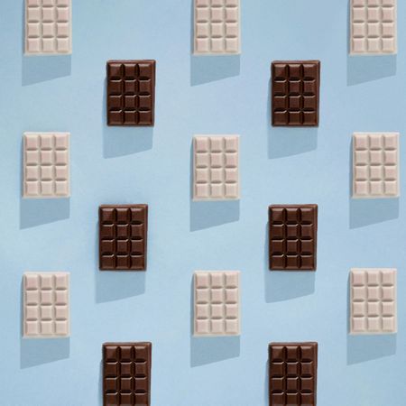 Chocolate bars in rows