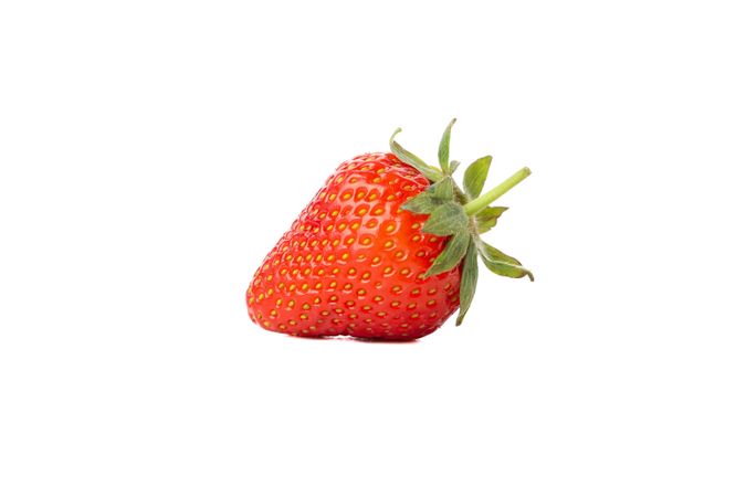 Tasty red strawberry isolated on blank background. Summer berry