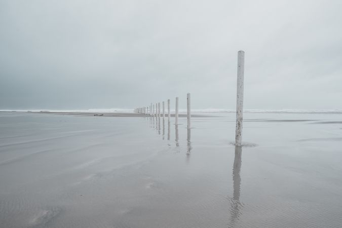 Sea waving near shore in evening