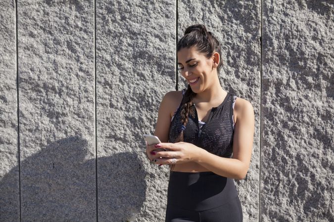 brunette woman running