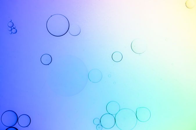 Abstract Macro Photography gradient of oil and water, Science abstract tech background