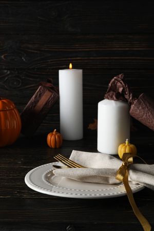 Fall season, autumn time, table setting for fall season