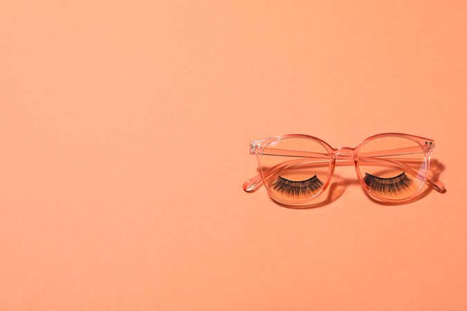 False eyelashes, concept of different makeup accessories