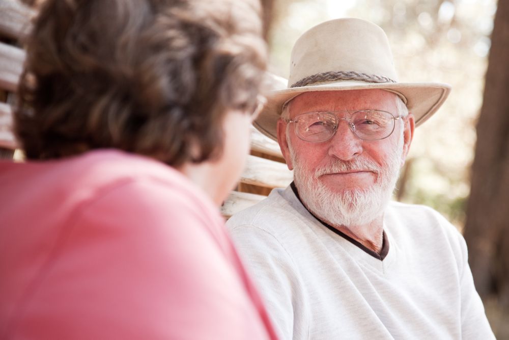 Loving Older Couple Outdoors