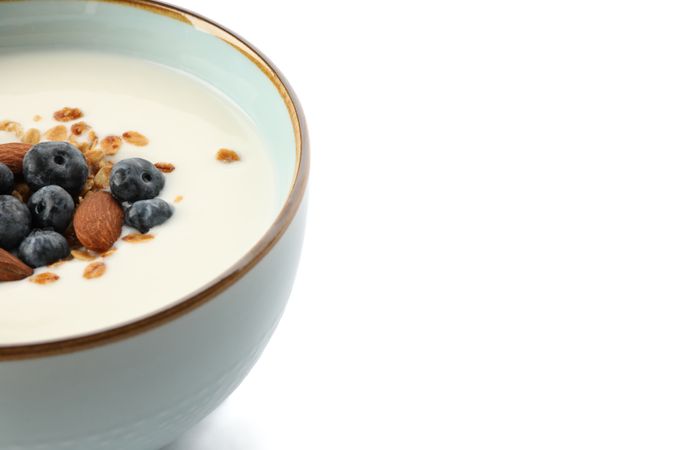 Bowl with parfaits dessert isolated on blank background