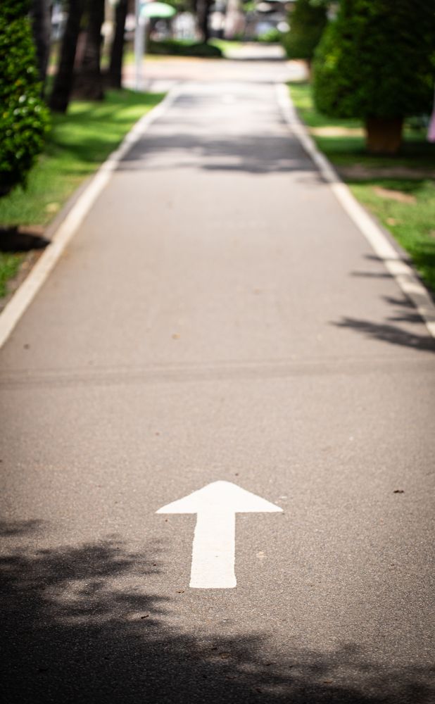 Arrow sign on public street