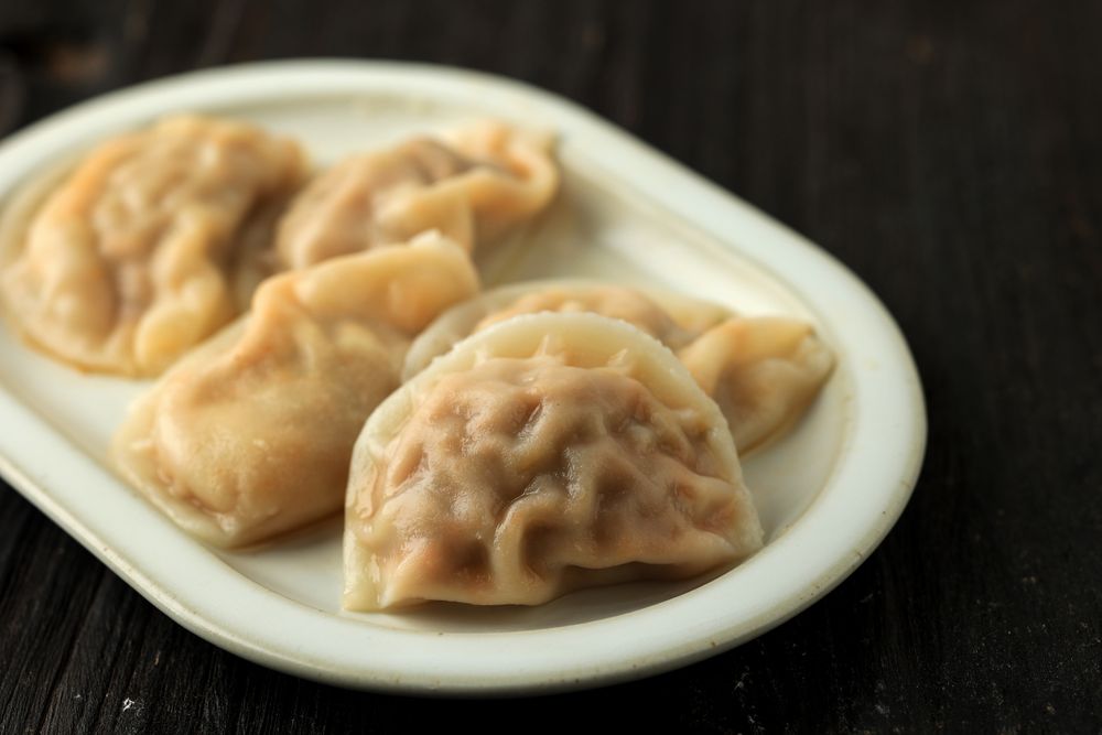 Closeu Up Boiled Korean Kimchi Mandu