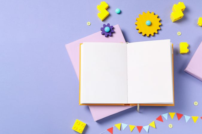 Concept of baby book, space for text