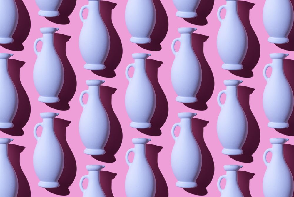 Painted glass vases