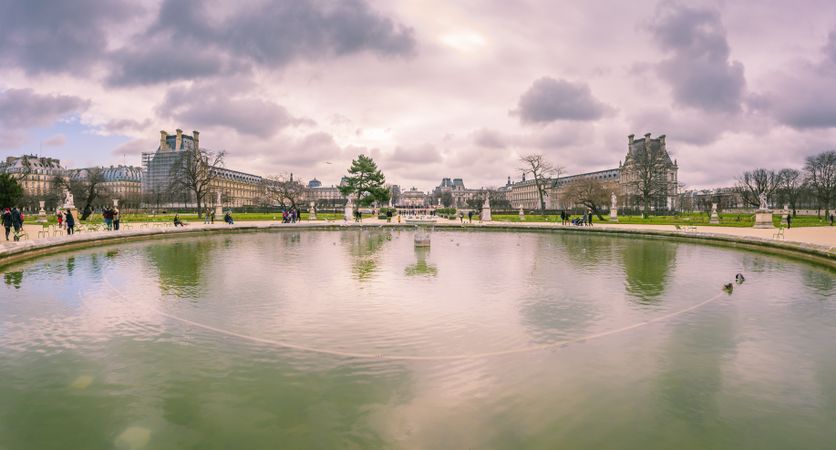 Louvre Museum garden in February