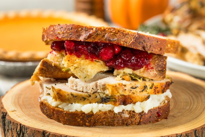 Homemade Leftover Thanksgiving Turkey Sandwich