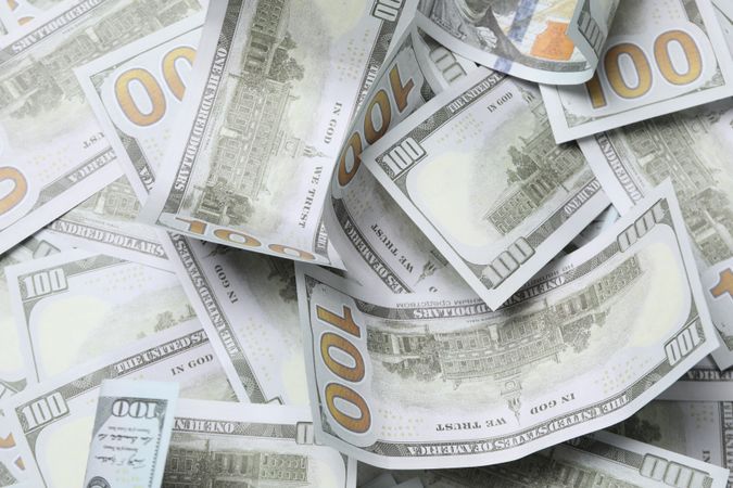 Dollar bills on whole background, close up