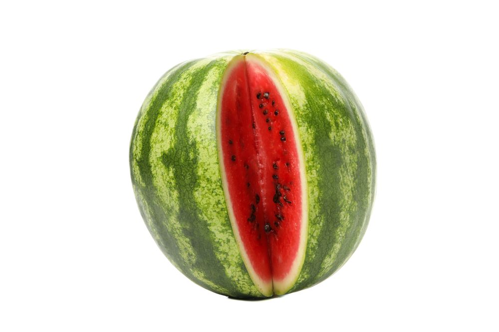 Fresh watermelon isolated on plain background. Summer fruit