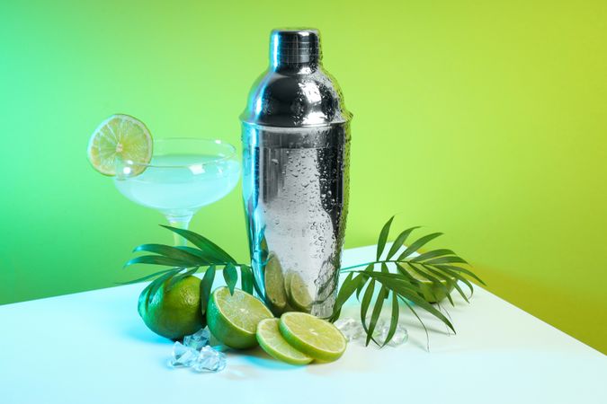 Concept of preparing alcohol drink or cocktail, shaker