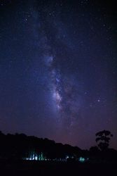 milky way galaxy and space dust in the universe, Long exposure photograph, with grain.