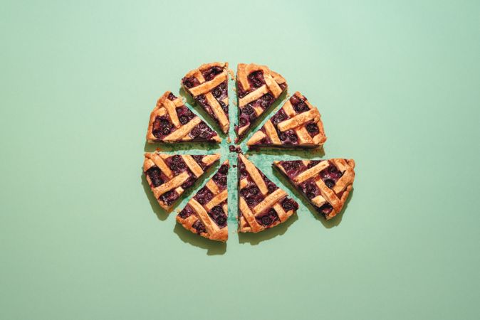 Sliced blueberry pie