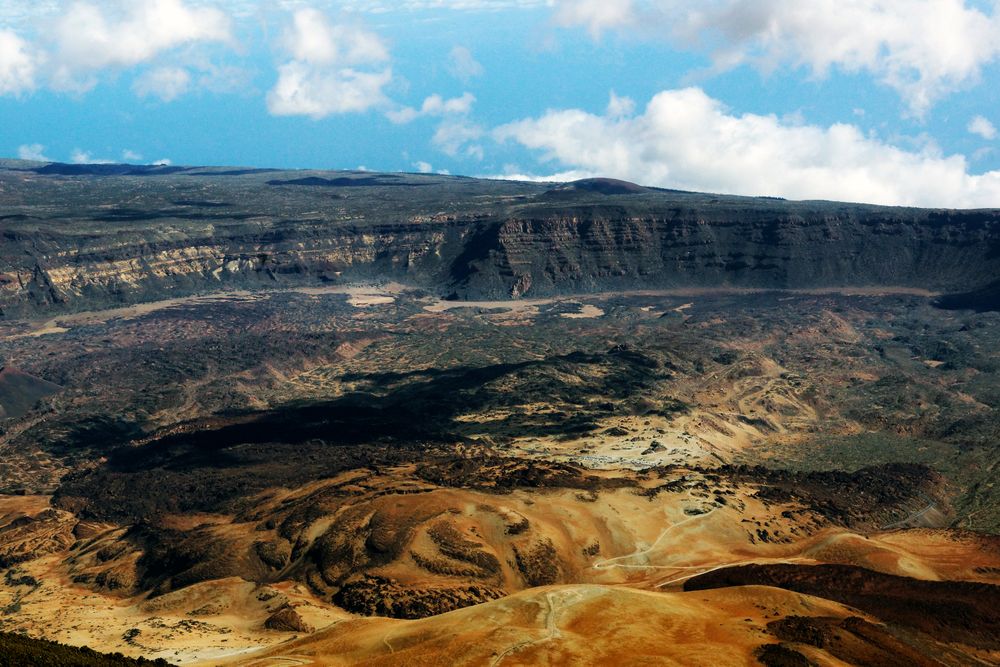 Volcanic landscape in wild deserted area