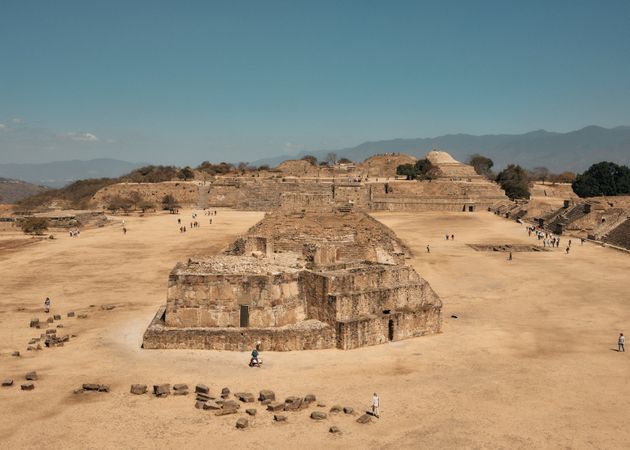 Looking down at Monte Alban ruins outside Oaxaca