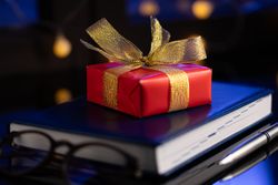 Corporate Holiday Gift on Notebook