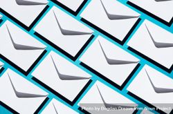 Many light envelopes over teal background 5ldGY5