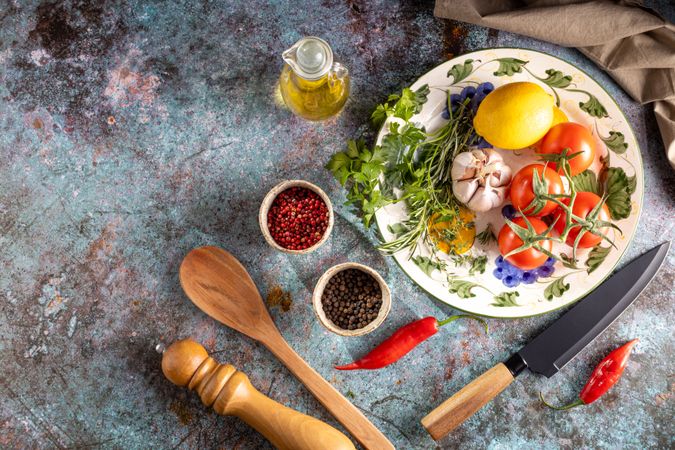Ingredients for cooking on the table