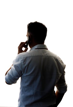 Businessman talking on mobile phone
