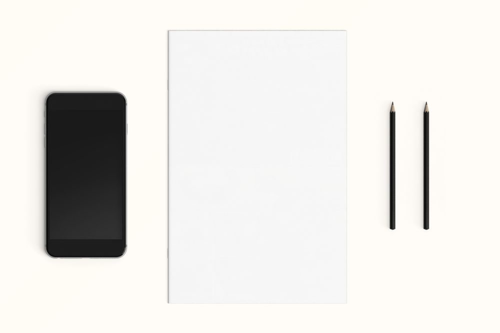 Modern workspace with  copy space on color background
