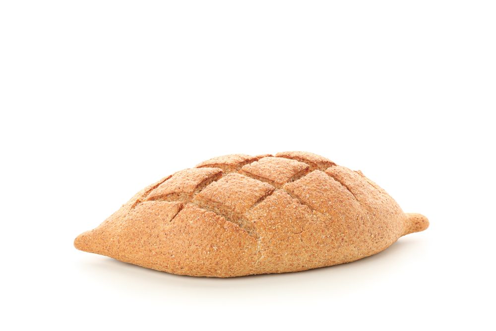 wheat bread isolated on plain background. Bakery products