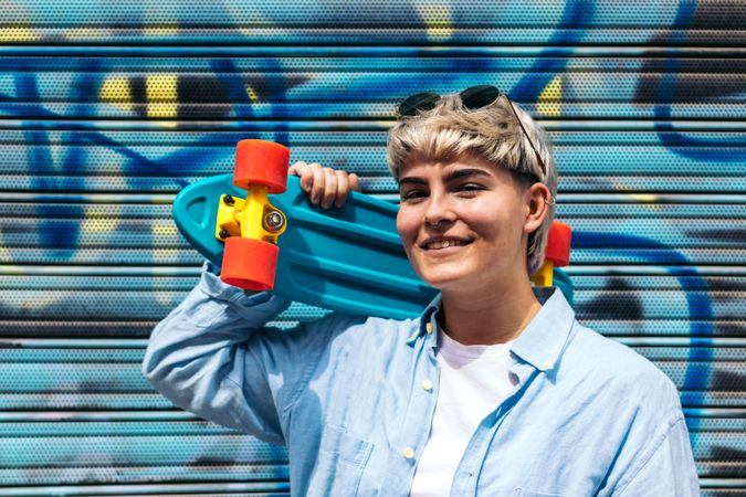 woman with a skate portrait