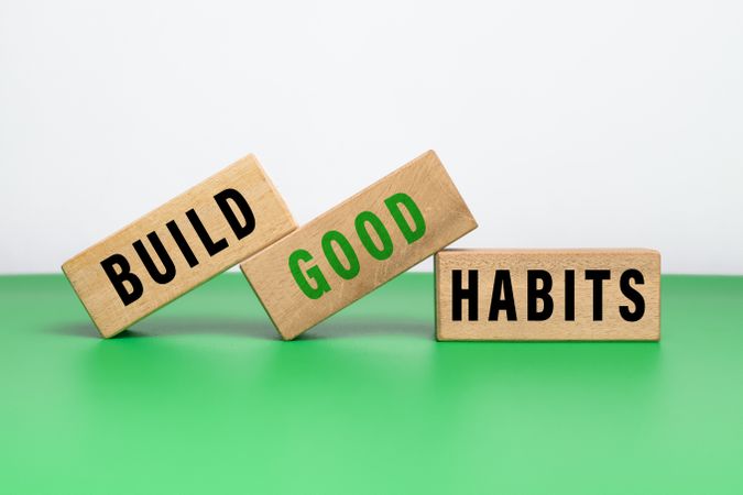 build good habits words symbol