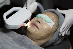 Young women use services in beauty clinics.