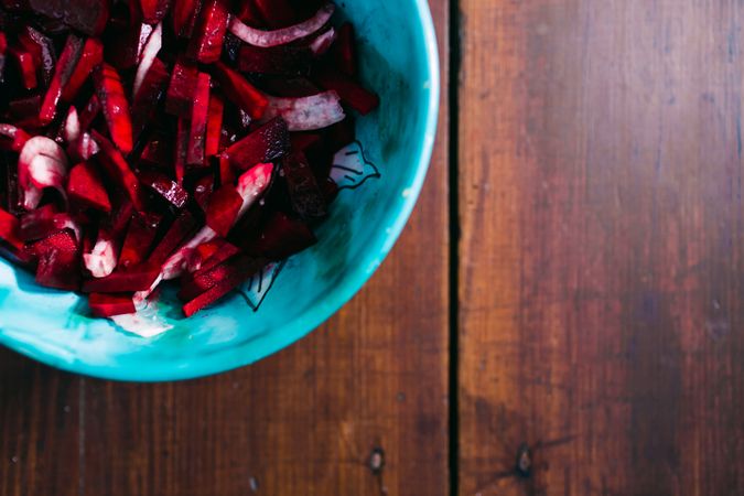 Bowl with healthy beetroot salad