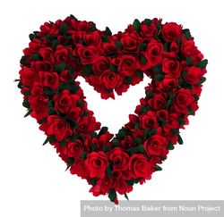 Valentine’s day wreath isolated on white 4MRayb