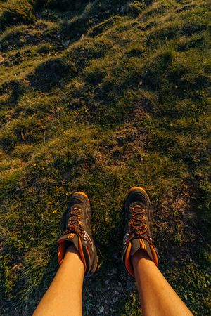 Man walking on the mountain