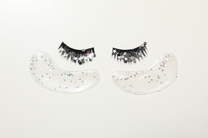 False eyelashes, concept of different makeup accessories
