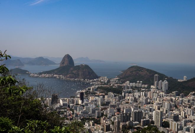 High-view of Sugarloaf mountain near the city of Rio de Janeiro, Brazil