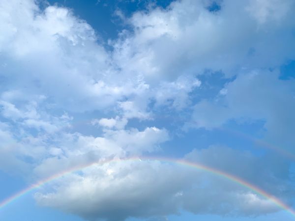 Double rainbow in sky