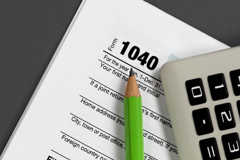 Preparing to do income taxes in close up layout