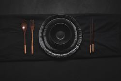 Monochrome place setting