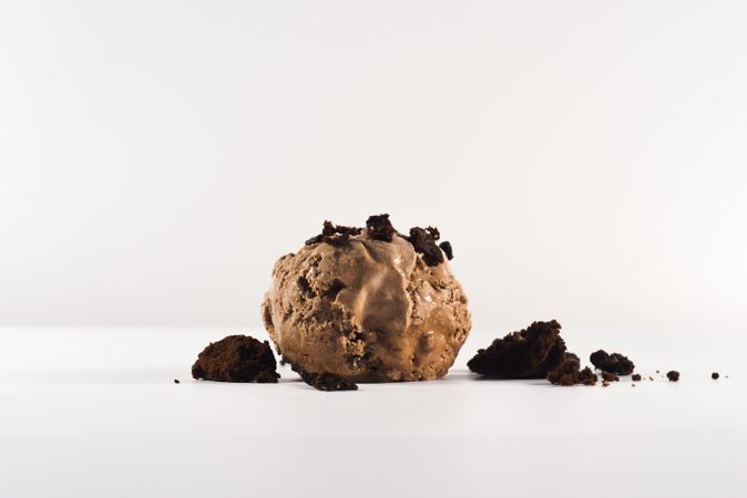 One scoop of chocolate brownie ice cream