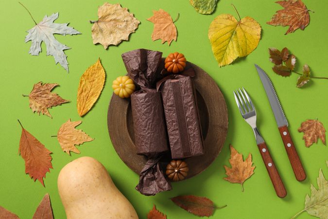 Fall season, autumn time, table setting for fall season