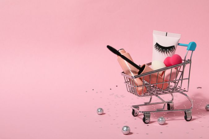 False eyelashes, concept of different makeup accessories